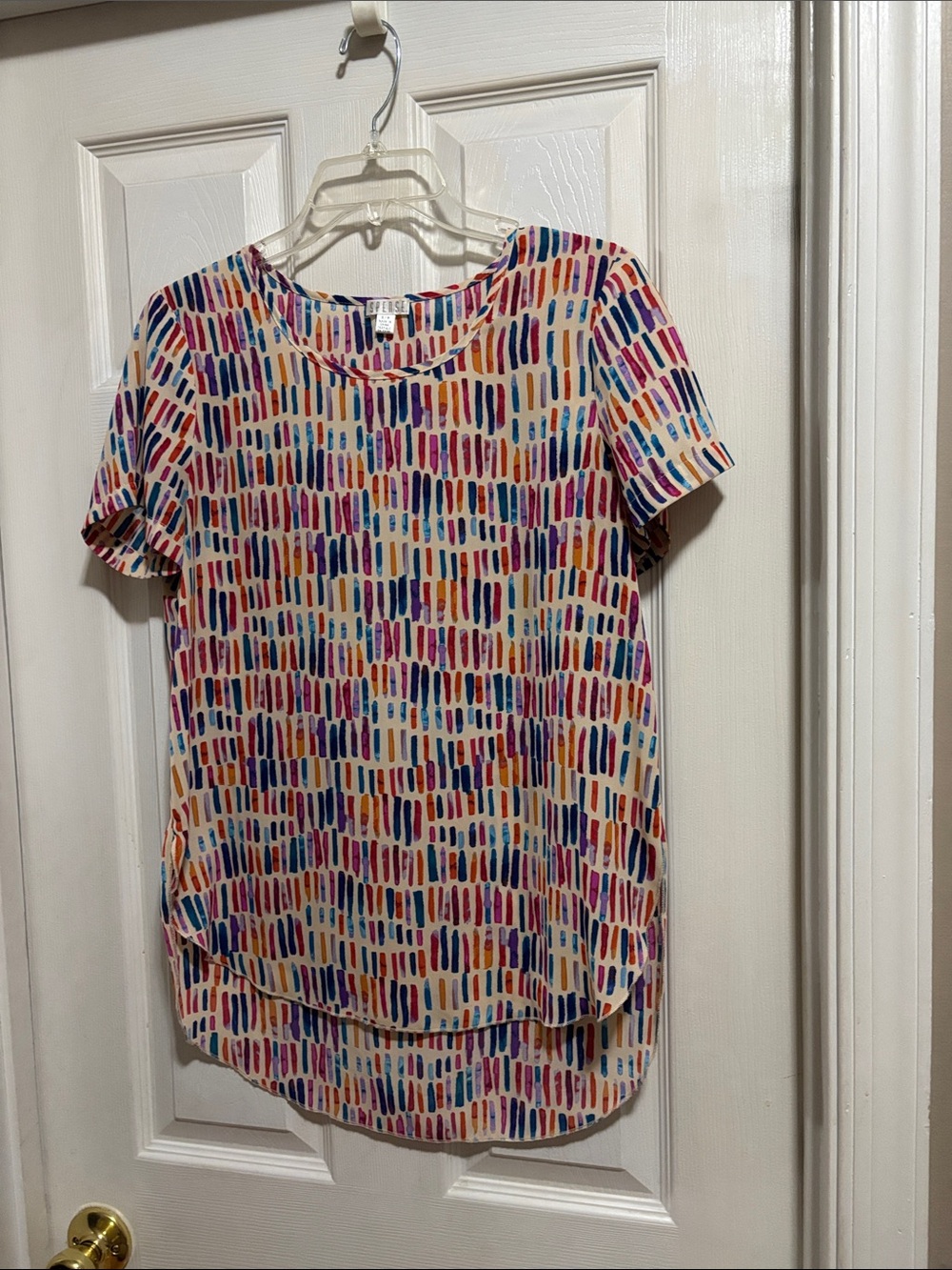 Spense Multicolor Brushstroke Short-Sleeve Tee